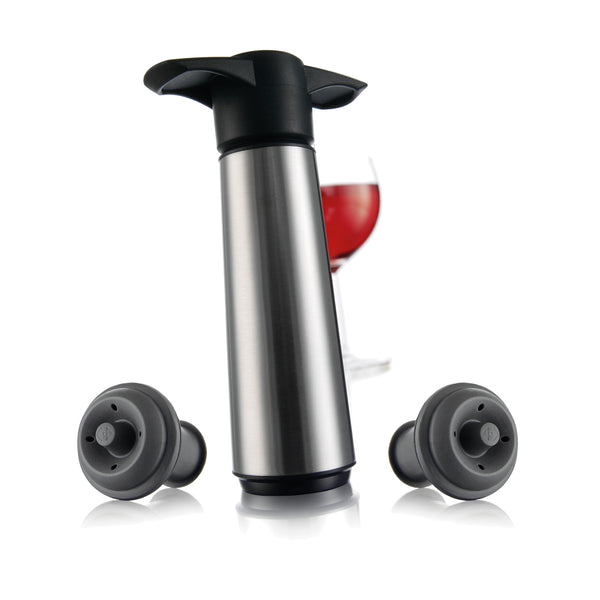 Wine Saver Stainless Steel (1 Pump, 2 Stoppers)
